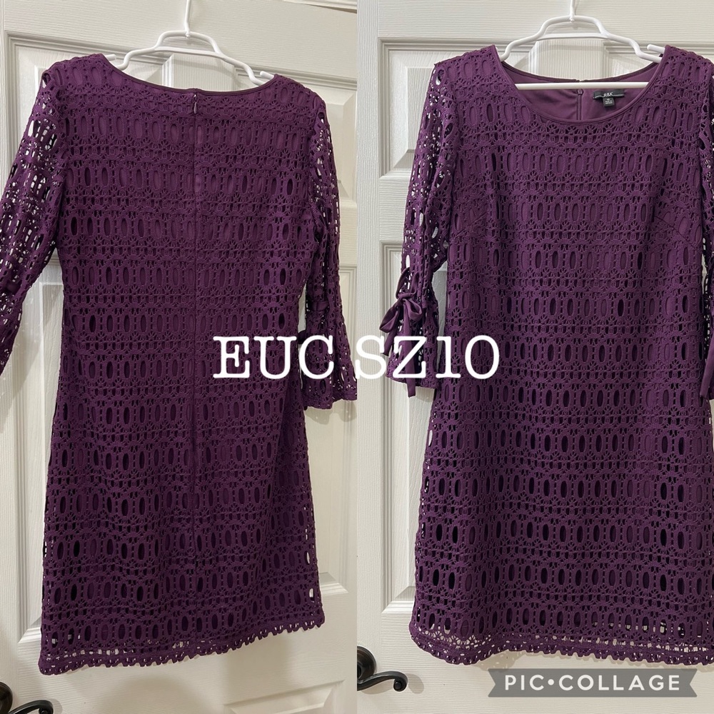 R&K Plum Colored Crochet Lace Dress